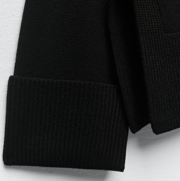 ZARA NWT cuffed knit sweater, black, women's size M - Picture 5 of 12